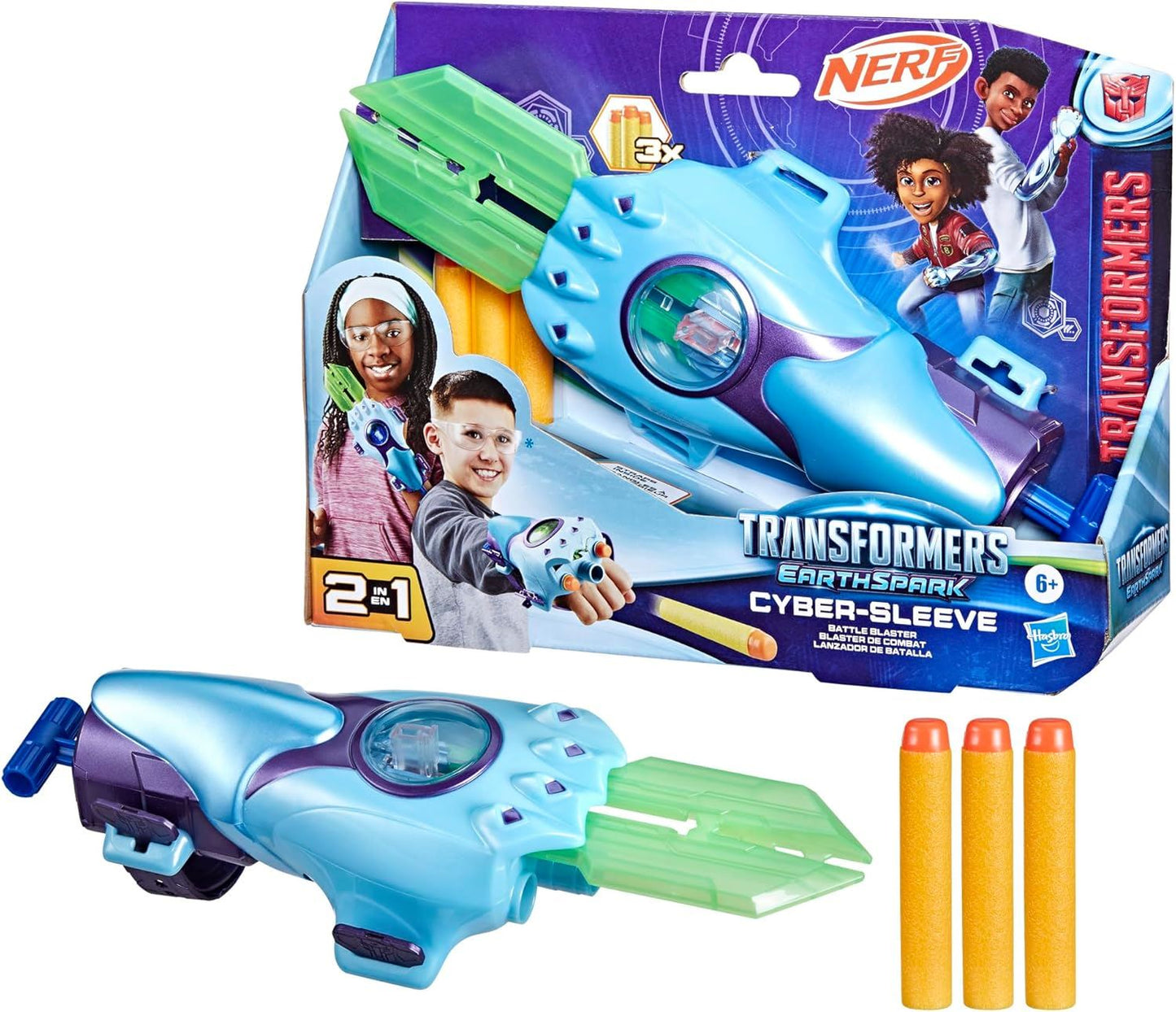 Transformers: Earth Spark 2-in-1 Cyber-Sleeve Battle Blaster F8441 Hasbro