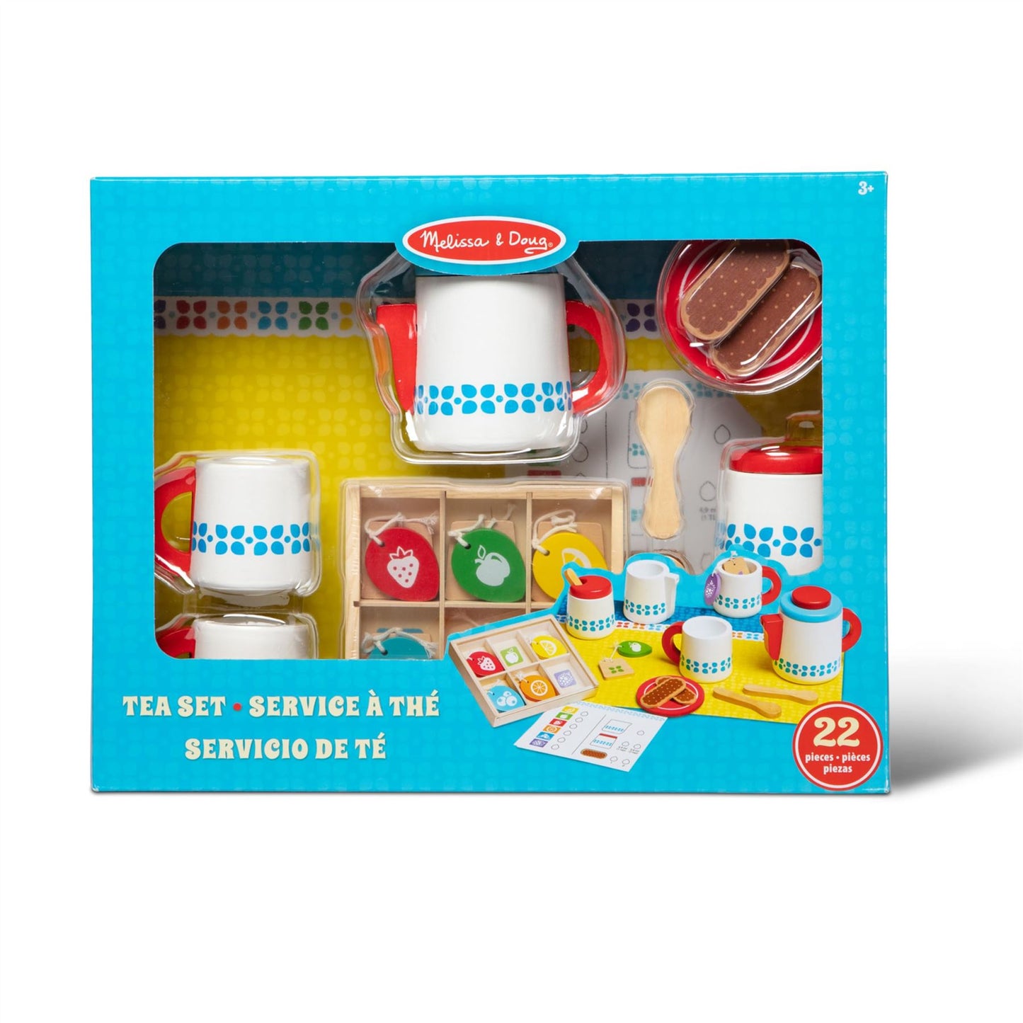 Wooden Steep & Serve Tea Set 9843 – Melissa & Doug Pretend Play Tea Party Set for Kids Age 3+ with Teapot, Cups & Accessories