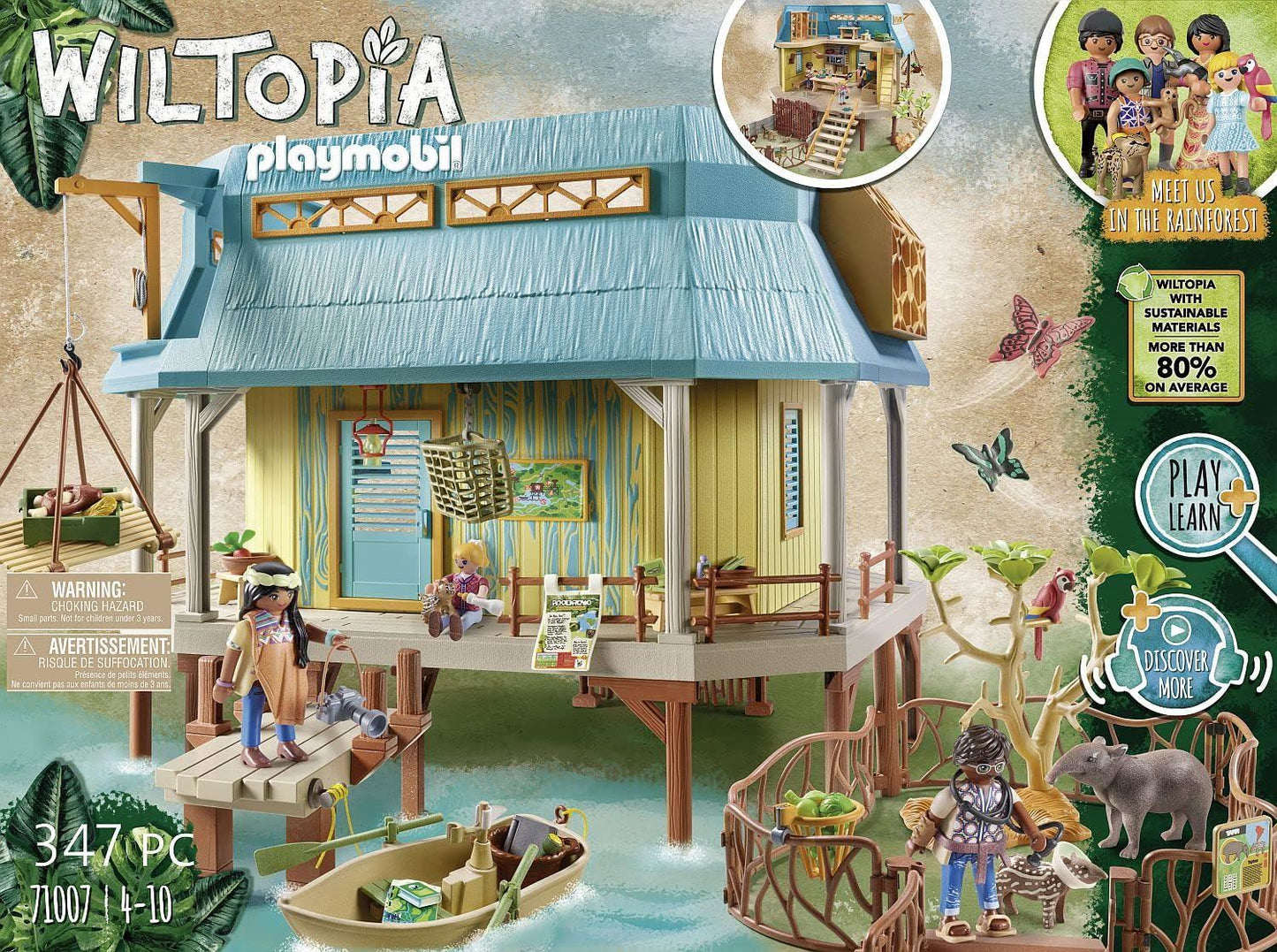 Playmobil Wildtopia Animal Care Station Research Base with Light Effects 71007