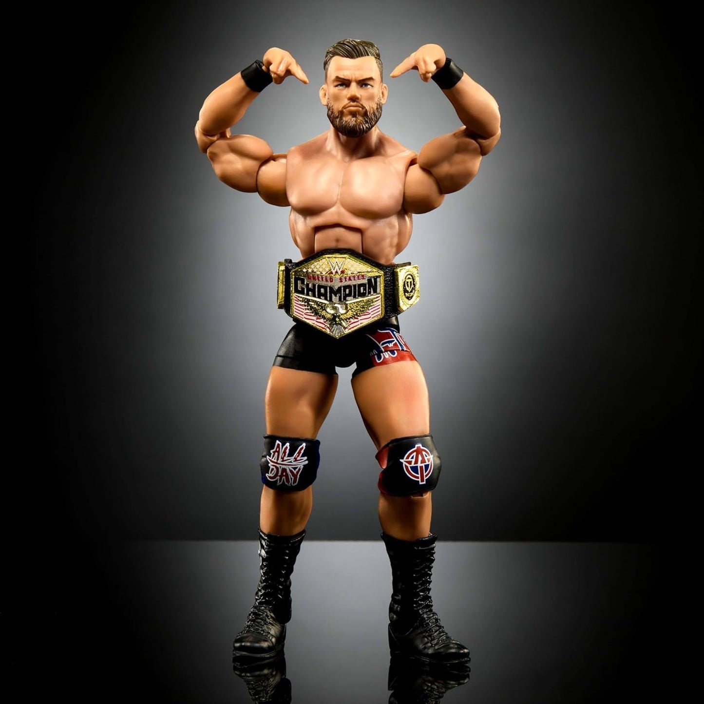 Austin Theory #110 HTX55 – WWE Elite Collection 6″ Action Figure with U.S. Championship Belt & Accessories
