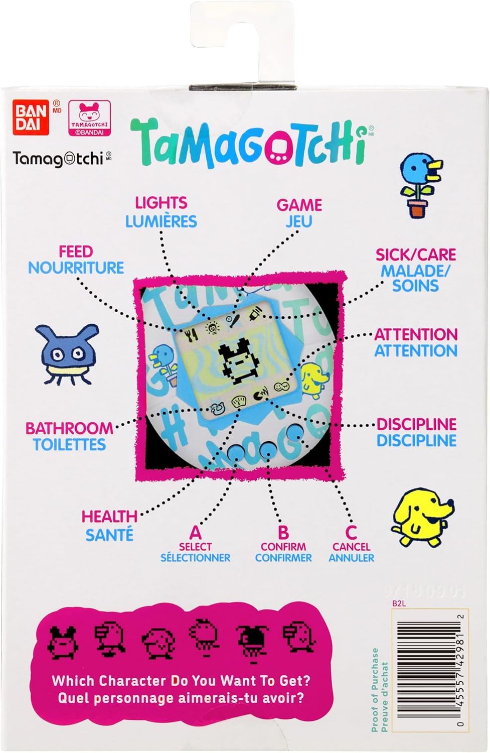ARGYLE HEART (Gen 2) | Classic 1997 Virtual Pet with Chain & Mini-Game (BANDAI Original Tamagotchi)