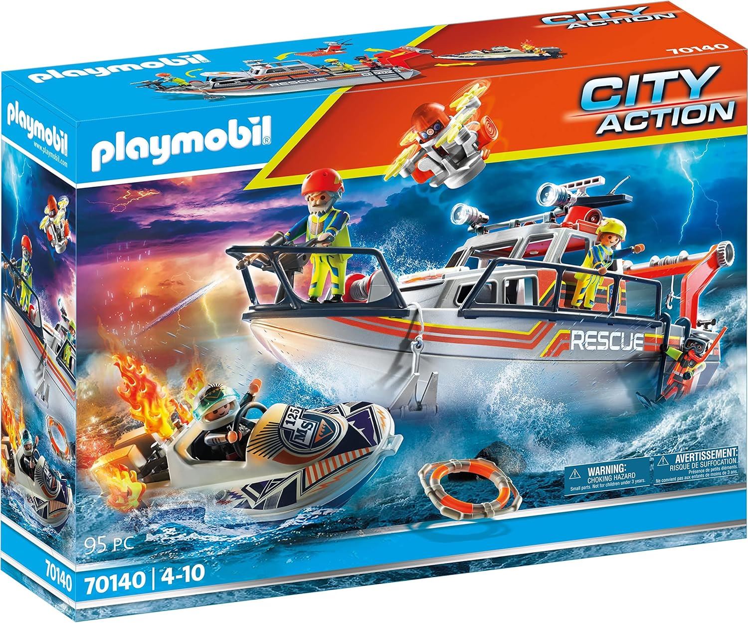 Fire Rescue with Personal Watercraft 70140 City Action Playset (Playmo ...