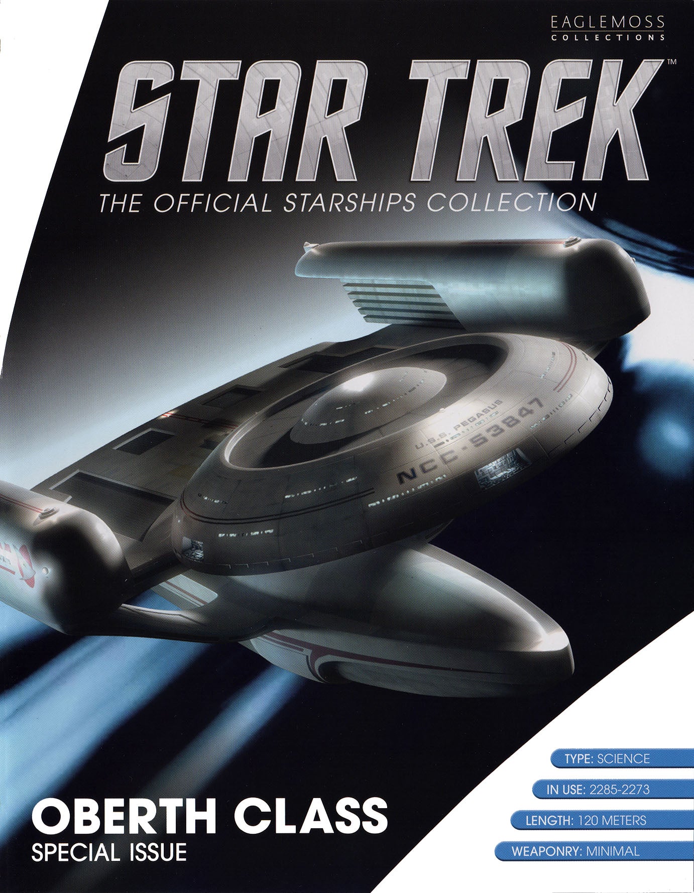 #28 Oberth Class U.S.S. Pegasus NCC-53847 XL EDITION Model Diecast Ship (Eaglemoss / Star Trek)